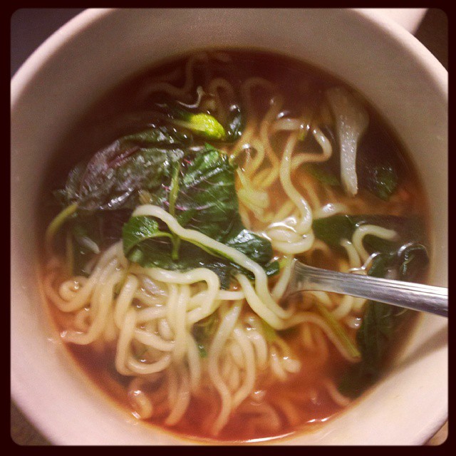 Ramen with Red Amaranth-delicious!