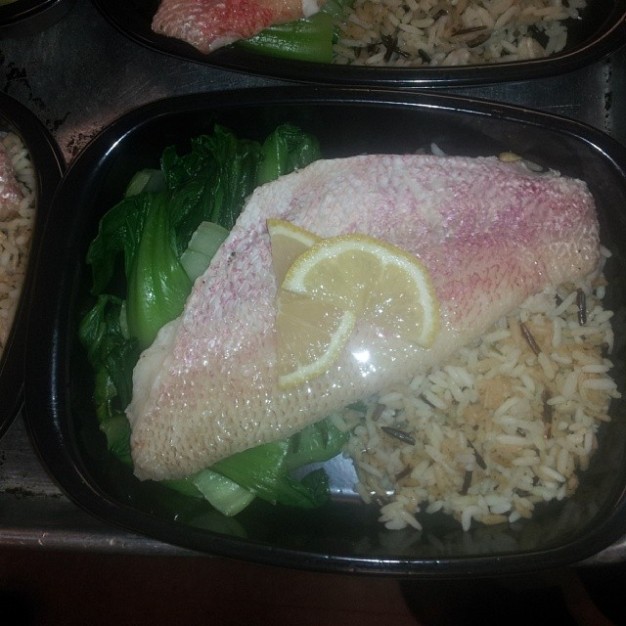 sea bass over spinach